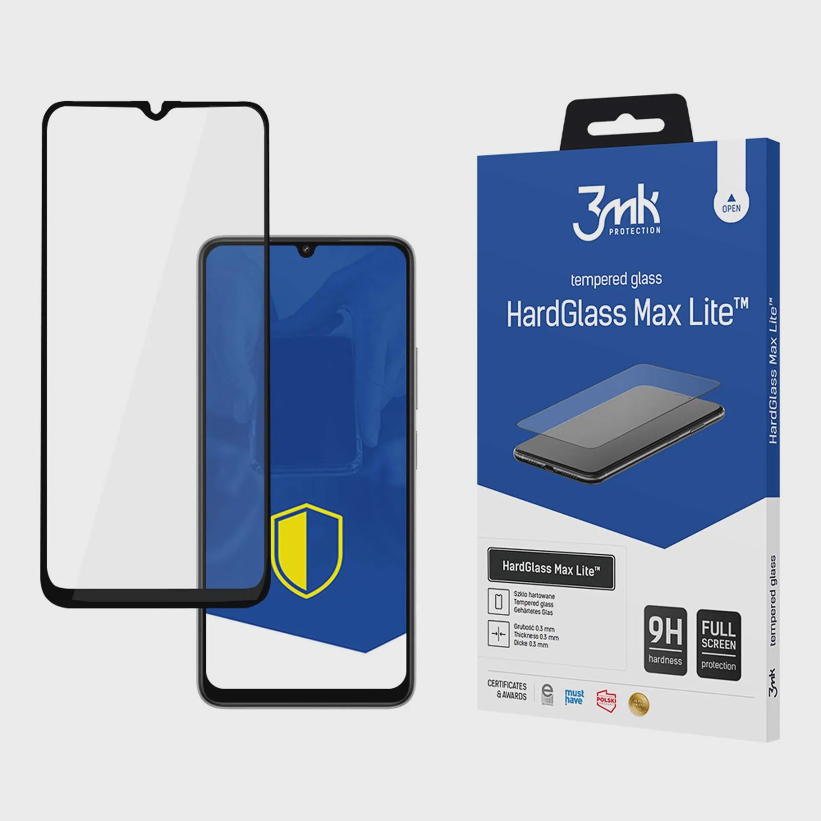Härdat glas 3mk HardGlass Max Lite med svart ram till Xiaomi Redmi 13C 5G