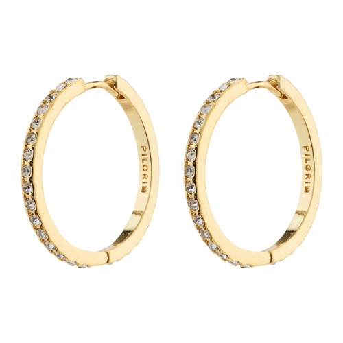 PILGRIM - EBNA Maxi Crystal Hoops - Gold-Plated - 26 mm