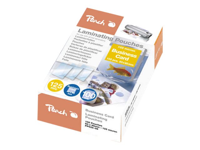 Peach Lamineringsfickor för visitkort 100-pack