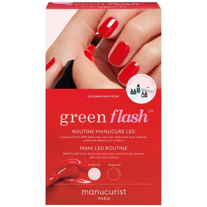 Manucurist Green Flash Full Routine Hortencia & Poppy Red Kit