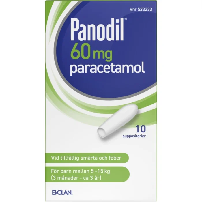 Panodil, suppositorium 60 mg 10 st