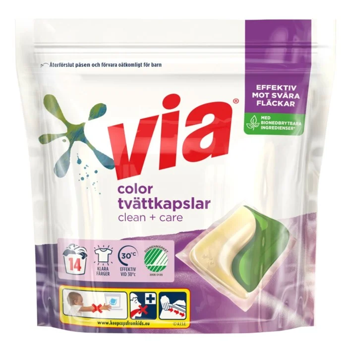 Via Color Tvättkapslar 14 st