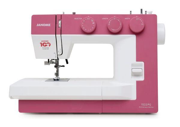 Janome 1522PG mekanisk symaskin, manuell, rosa och vit