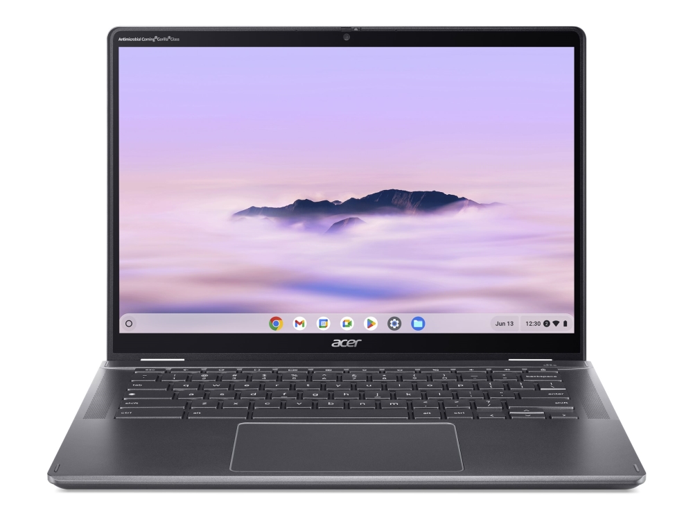 Acer Chromebook Plus Spin 514 CPE594-1N-TCO - Flipputformning - Intel Core i3 - i3-1315U / upp till 4.5 GHz - Chrome OS - UHD Graphics - 8 GB RAM - 128 GB SSD NVMe - 14 IPS pekskärm 1920 x 1200 - Wi-Fi 6E - stålgrå - kbd: Nordisk