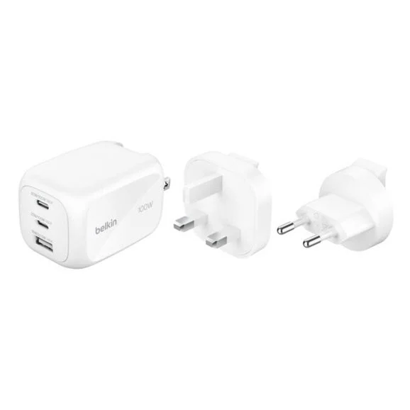 Belkin 100W USB-C/USB-A PD väggladdare (vit), bild 2