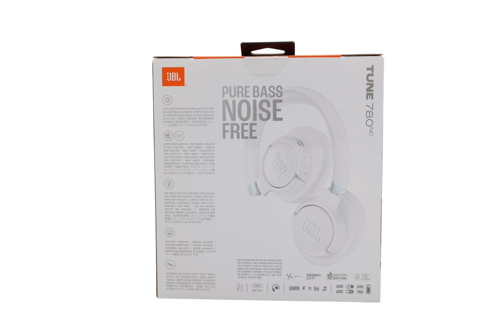 JBL Tune 780NC trådlösa ANC hörlurar, vit, bild 2