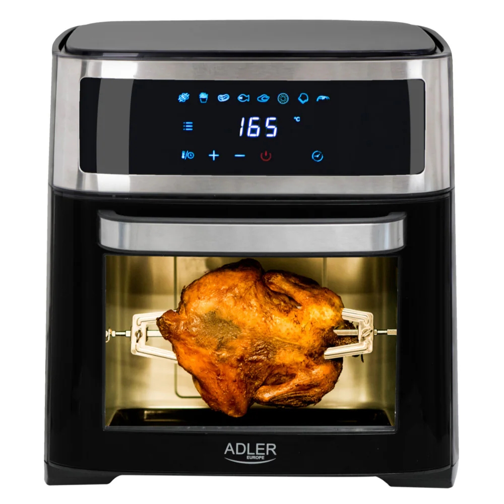 Adler Airfryer ugn 13 liter / varmluftsfritös 8-i-1 / airfryer med rotisserie / varmluftsugn 2500 W