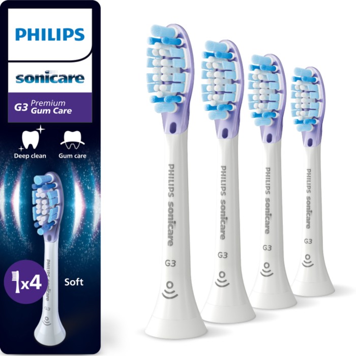 Philips Sonicare G3 Premium Gum Care tandborsthuvuden - vita - 4-pack