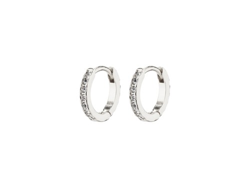 PILGRIM - EBNA Mini Crystal Huggie Hoops - Silver-Plated - 10 mm, bild 2