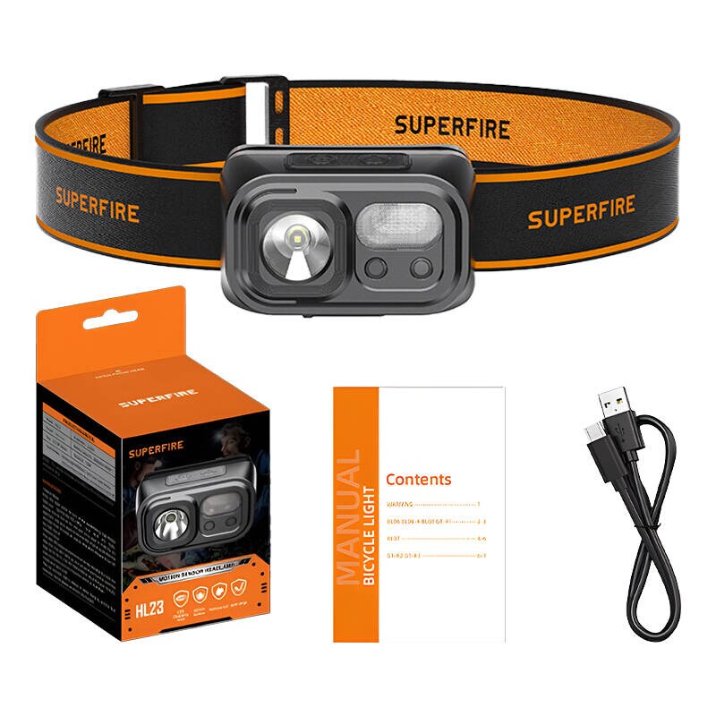 Superfire HL23 pannlampa ficklampa, 220 lm, USB-C, powerbank, bild 2