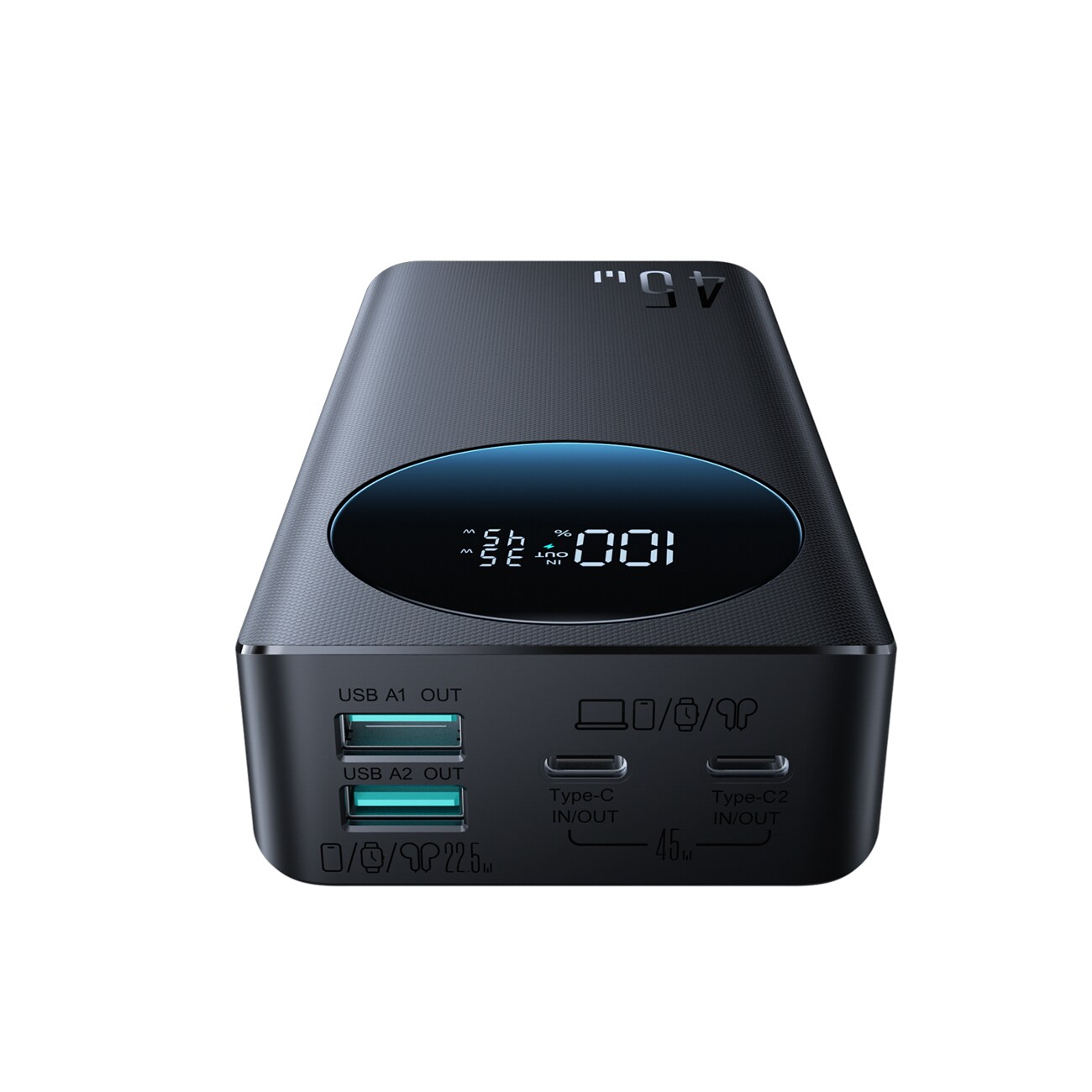 Joyroom JR-PBF02 Pro 20000 mAh 45W Powerbank med digital display 2x USB-A 2x USB-C - Svart, bild 2