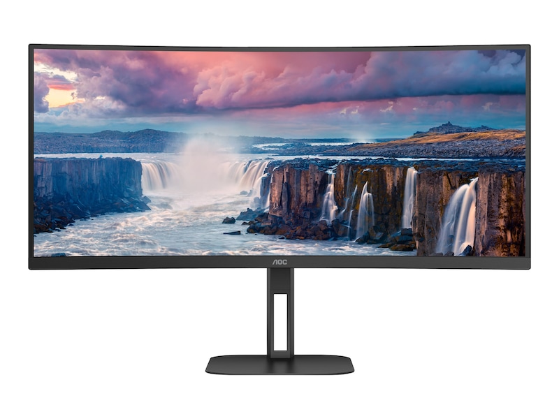 34" AOC CU34V5C, Curved VA 3440x1440, 1 ms, 100Hz FreeSync, 1500R, höjdjusterbar, HDMI/DP/USB-C 65W, USB 3.2-hubb, bild 4
