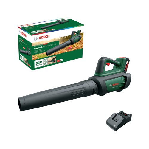 Bosch DIY - Advanced Lövsug 36V-750 2,0Ah med Batteri och Laddare - Kraftfullt Trädgårdsverktyg