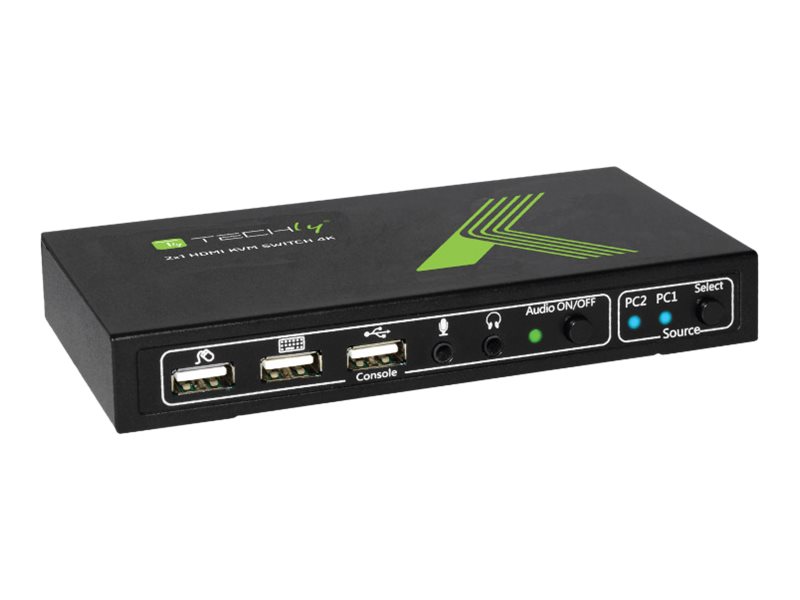 Techly IDATA KVM-HDMI2U KVM-switch 2x1 HDMI/USB 4Kx2K med ljud