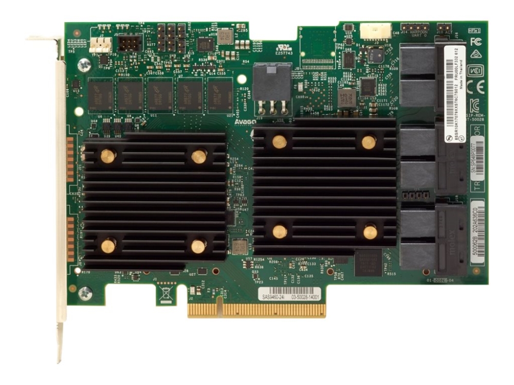 Lenovo ThinkSystem 930-24i - Kontrollerkort (RAID) - 24 Kanal - SATA / SAS 12Gb/s - RAID 0, 1, 5, 6, 10, 50, JBOD, 60 - PCIe 3.0 x8 - för ThinkSystem SR650 ST550