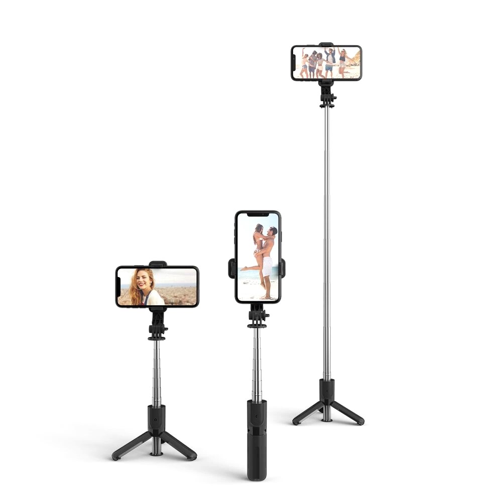 Tech-Protect stativ för selfie L02S Wireless Selfie Stick Tripod Black, bild 4