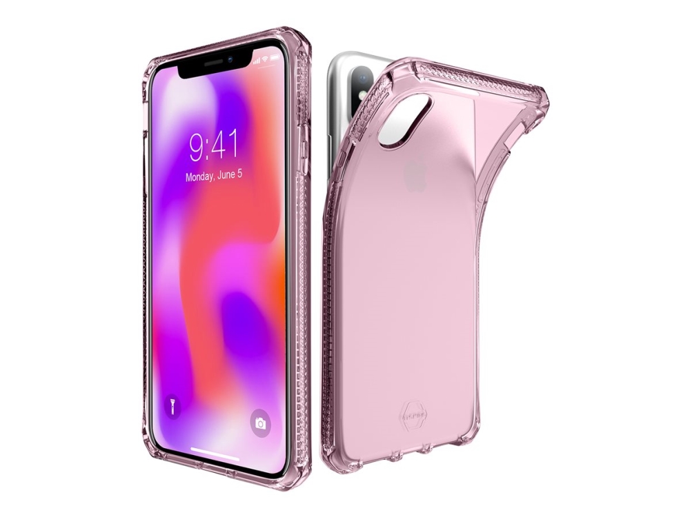 ITSKINS Spectrum Clear - Baksidesskydd för mobiltelefon - termoplastisk polyuretan (TPU), Impacthane - Light Pink - 6.5 - för Apple iPhone XS Max
