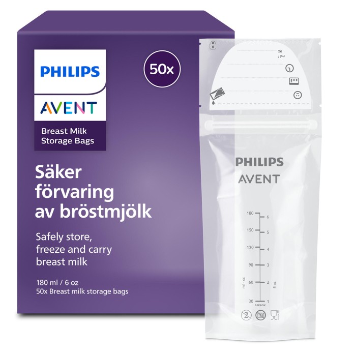 Philips Avent Förvaringspåsar för bröstmjölk, 50 st