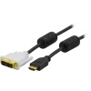 HDMI till DVI-D-kabel, 0,5 meter - Svart, bild 2