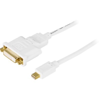 Deltaco Mini DisplayPort till DVI-I monitorkabel, 20-pin ha-24-pin ho, 1m, vit