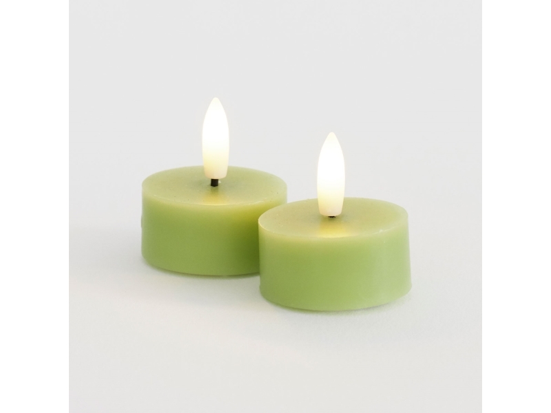 Sirius Sille värmeljus 2-pack set Ø4,5 x H2,2 cm, spring green