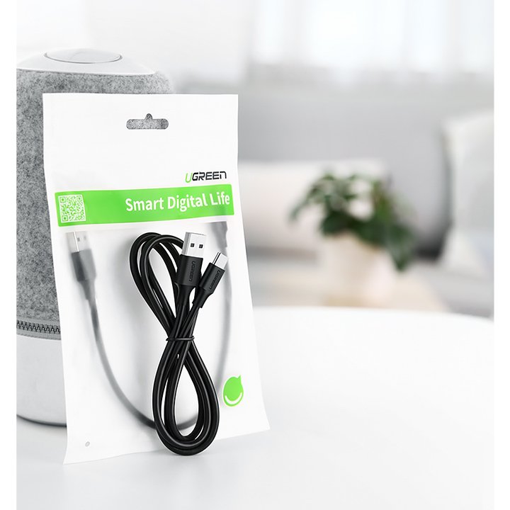 Ugreen USB-A till USB-C kabel 2A, 0.5m - Svart, bild 2