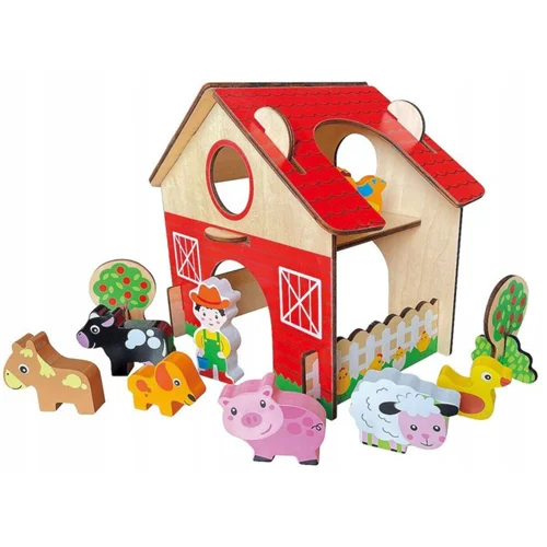 KREA Farm lekset med 11 figurer, bondgård ca. 21 x 17 x 23 cm
