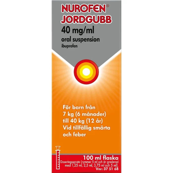 Nurofen Jordgubb oral suspension 40 mg/ml 100 ml