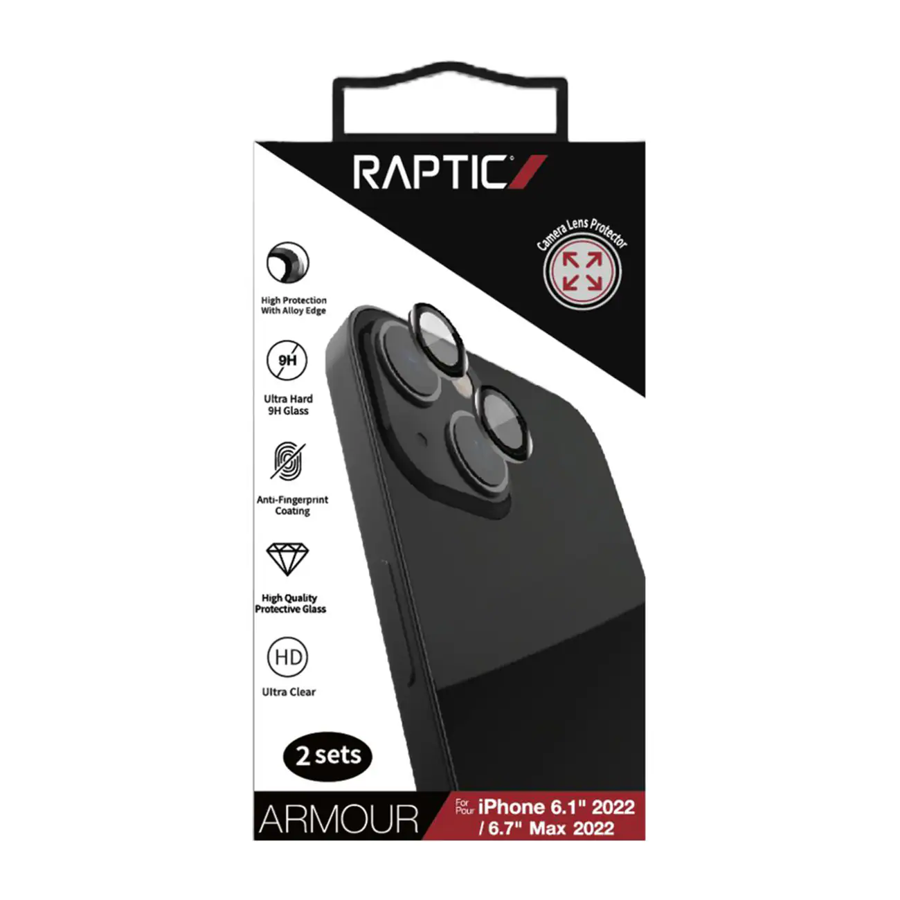 Raptic X-Doria Armor Kameraglas iPhone 14 Plus härdat glas för bakre kamera