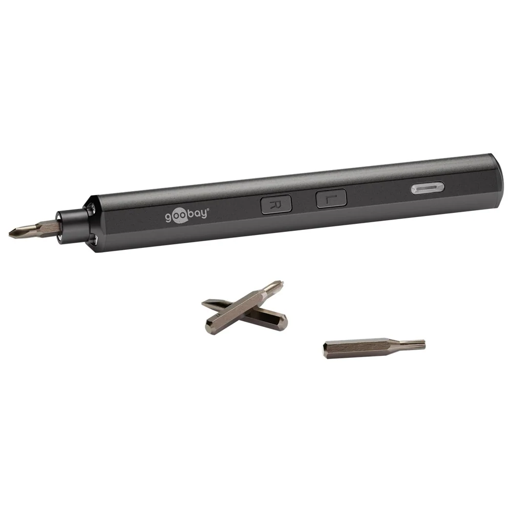 Goobay 77838, Eldriven skruvdragare, Rakt handtag, Svart, Batteri, Litium-Ion (Li-Ion), 1,5 h