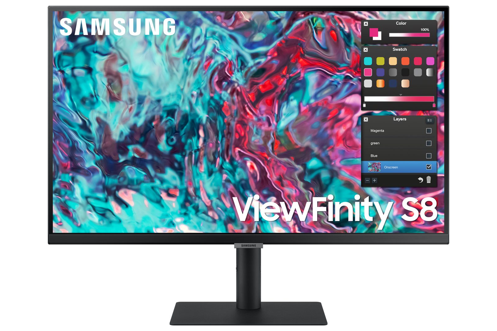 27" Samsung S27B800T, IPS 4K/3840x2160, 5 ms, HDR10, höjdjusterbar, pivot, HDMI/DP/2xThunderbolt4 90W, högtalare, USB-hubb, bild 4