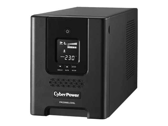 CyberPower Professional Tower Series PR2200ELCDSL - UPS - AC 230 V - 1980 Watt - 2200 VA - 9 Ah - RS-232, USB - utgångskontakter: 9
