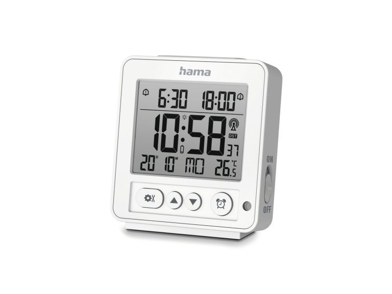 Hama 00185894, Digital väckarklocka, Vit, inomhus, Vuxen, Pojke/flicka, LCD