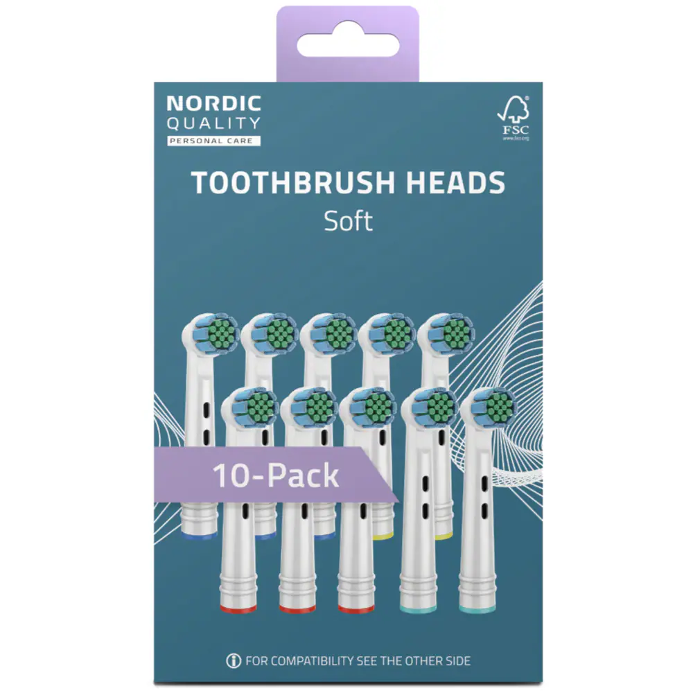 Nordic Quality Borsthuvuden Standard Soft Brush Heads - 10-Pack, bild 3
