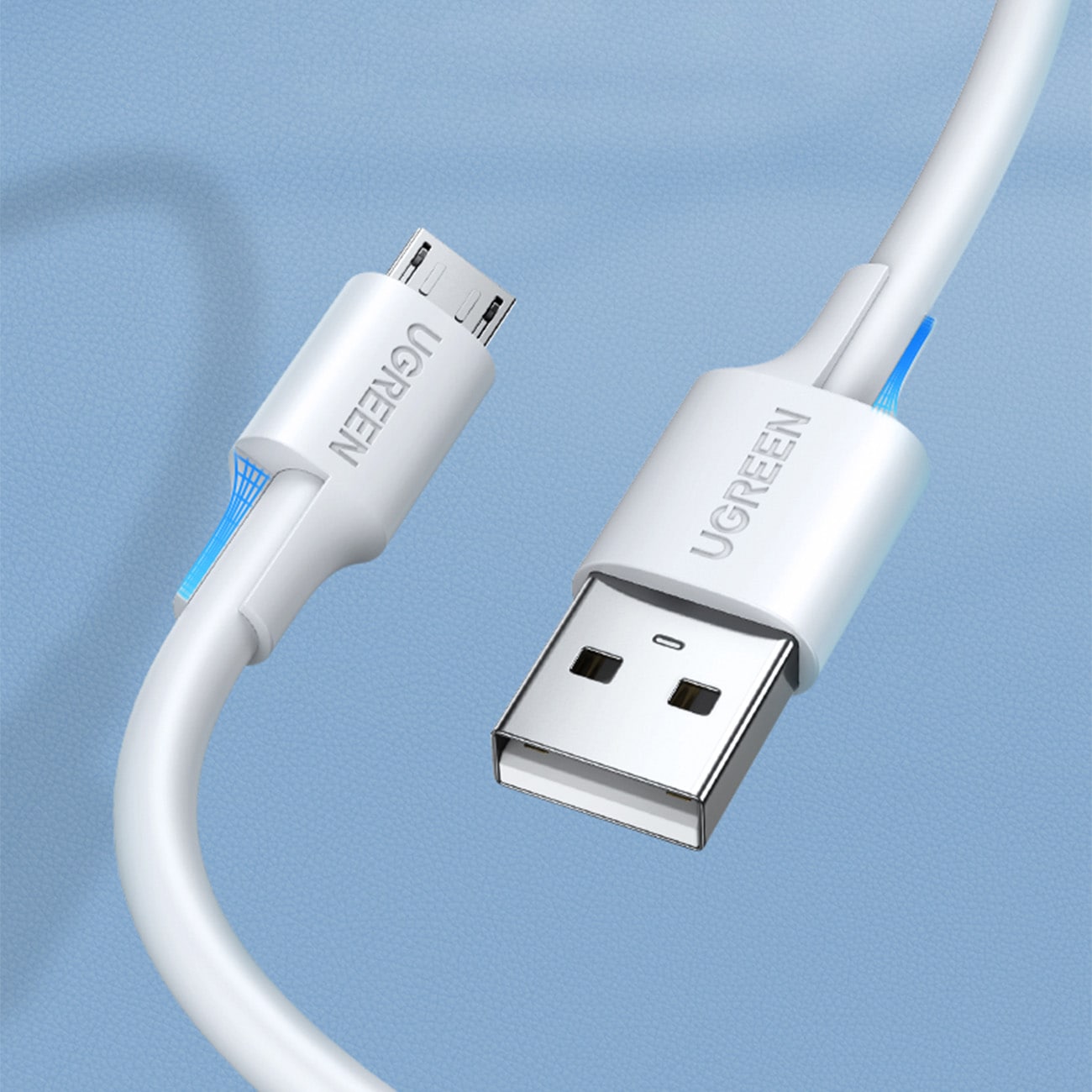 Ugreen USB-A till Micro USB kabel 2A, 2m - Vit, bild 4