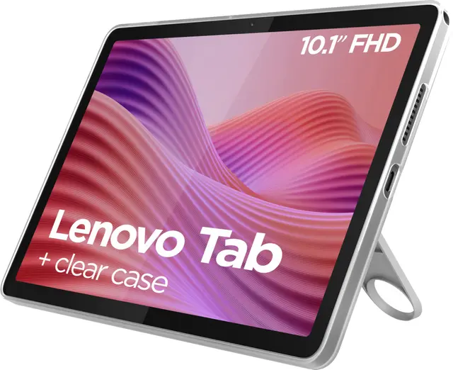 Lenovo Tab 10,1" (inkl. transparent skal) Wi-Fi 64 GB surfplatta, Luna Grey