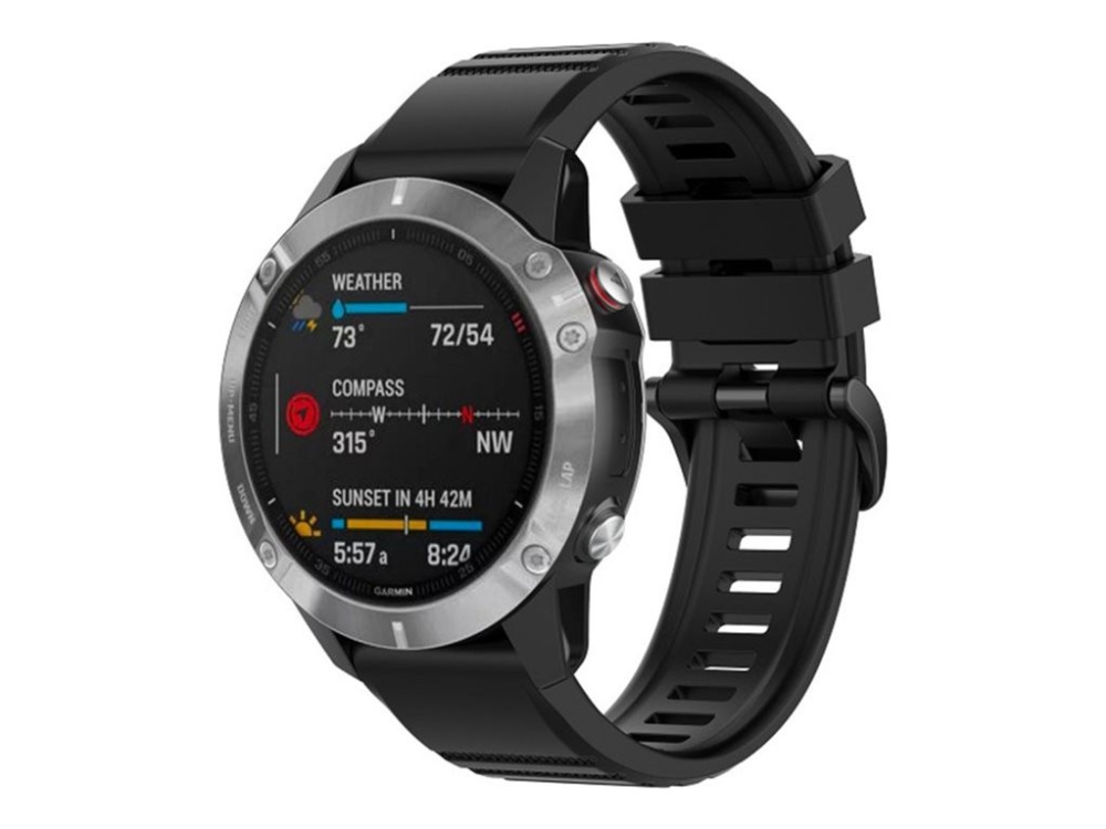 FIXED Garmin QuickFit 26mm silikonklockarmband (svart)