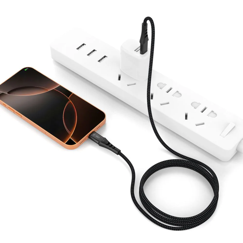 Tech-Protect Ultraboost UB11T USB-C / USB-C PD 240 W / QC3.0-kabel 200 cm – Svart, bild 5