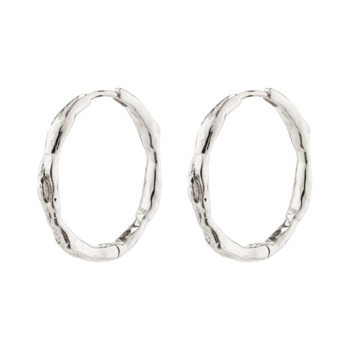 PILGRIM - EDDY Organic Shaped Large Hoops - Silver - 23 mm