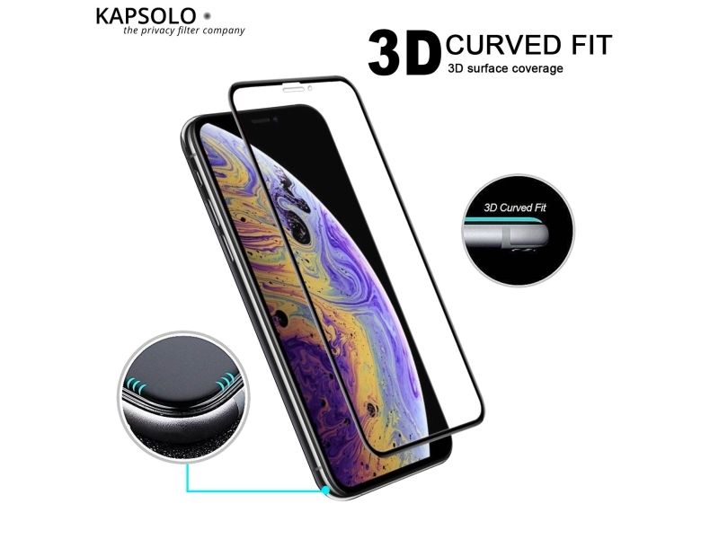 KAPSOLO - Skärmskydd för mobiltelefon - 3D - glas - för Apple iPhone 12 mini