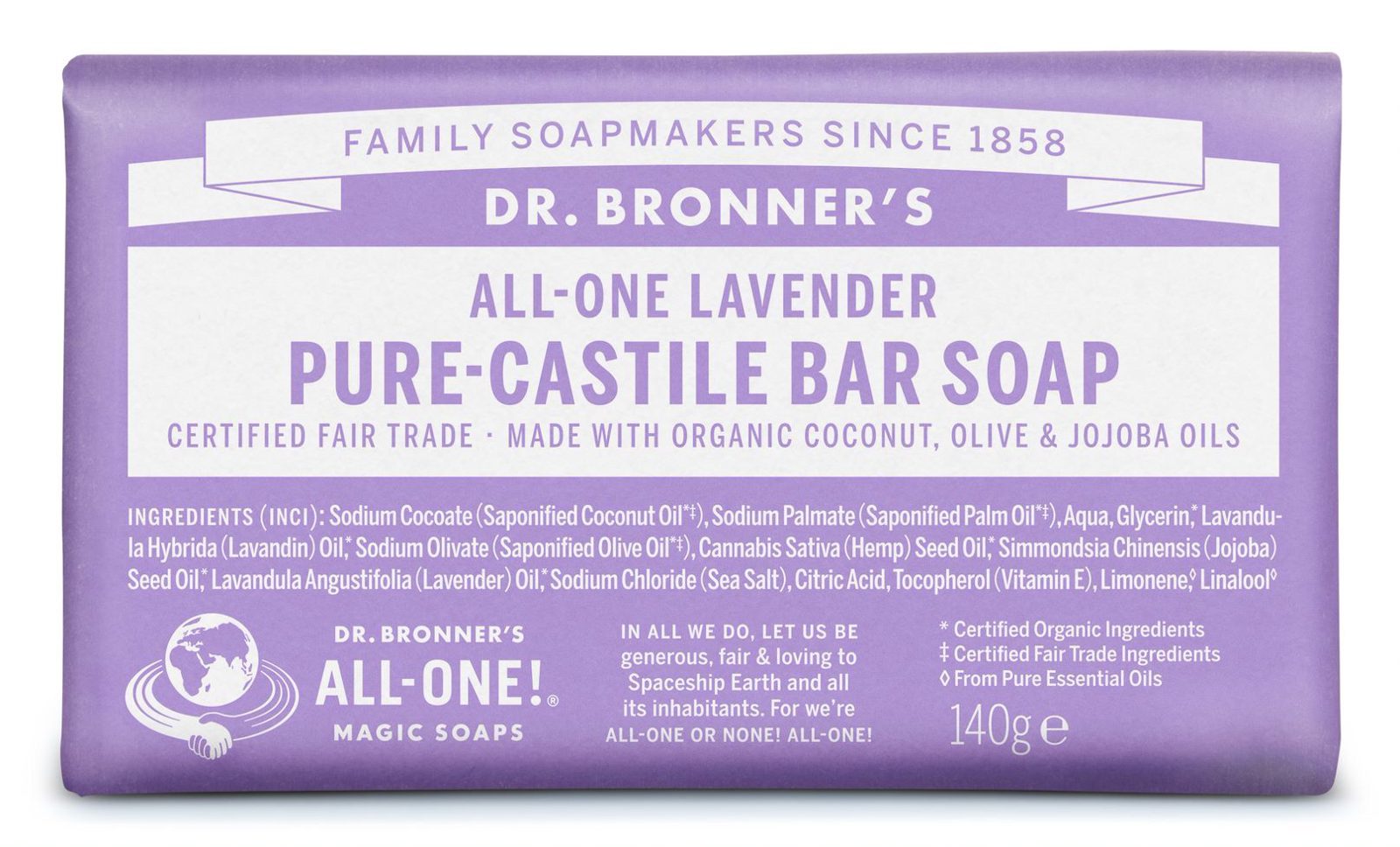 Dr. Bronner's Magic Soaps All-One Hemp Lavender 140 g