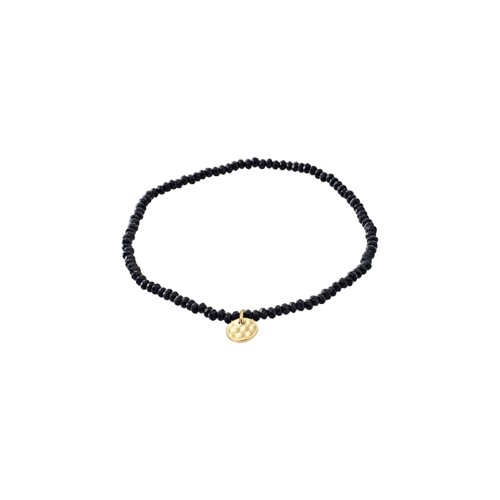 PILGRIM - INDIE Bracelet - Black, Gold-Plated - 17 cm