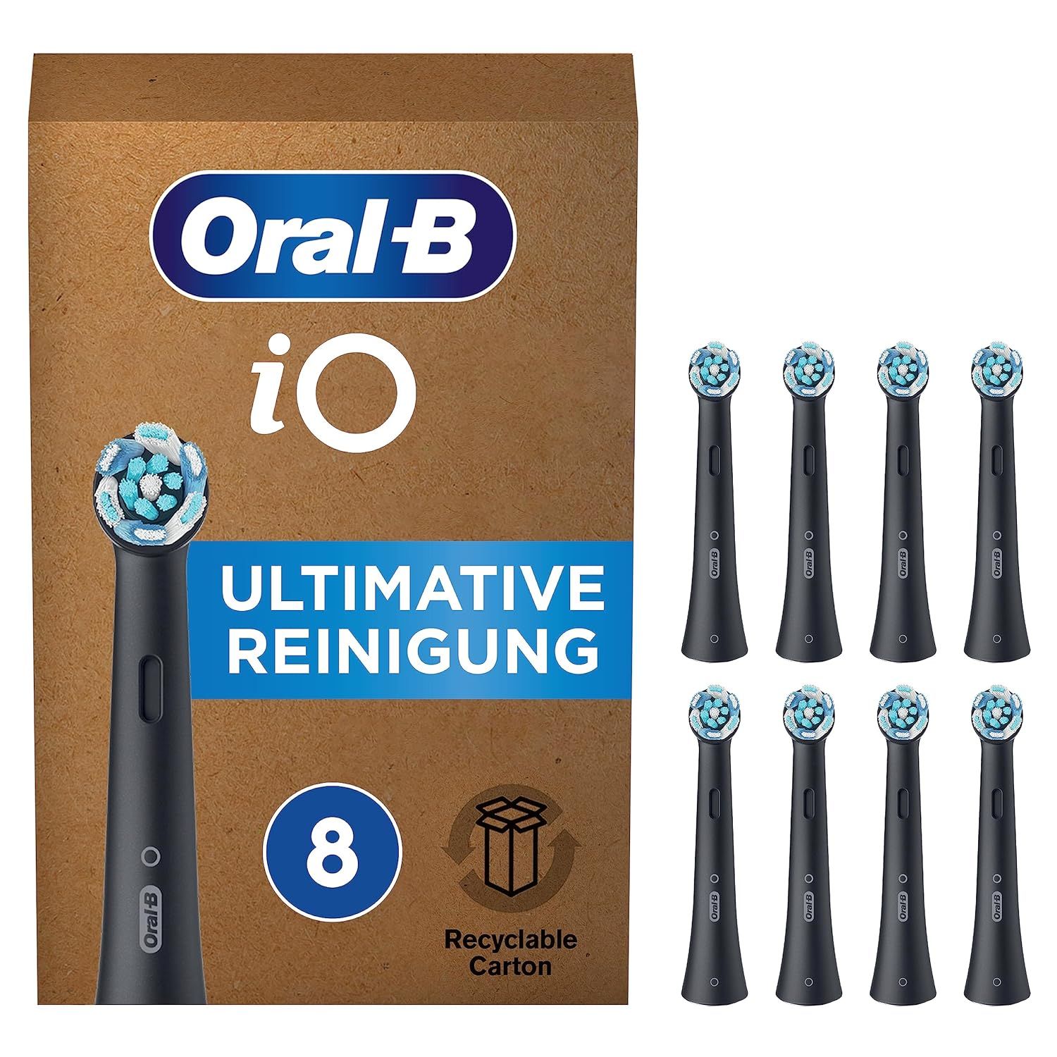 Oral-B iO Series Ultimate Clean Tandborsthuvuden - Svart - 8-pack