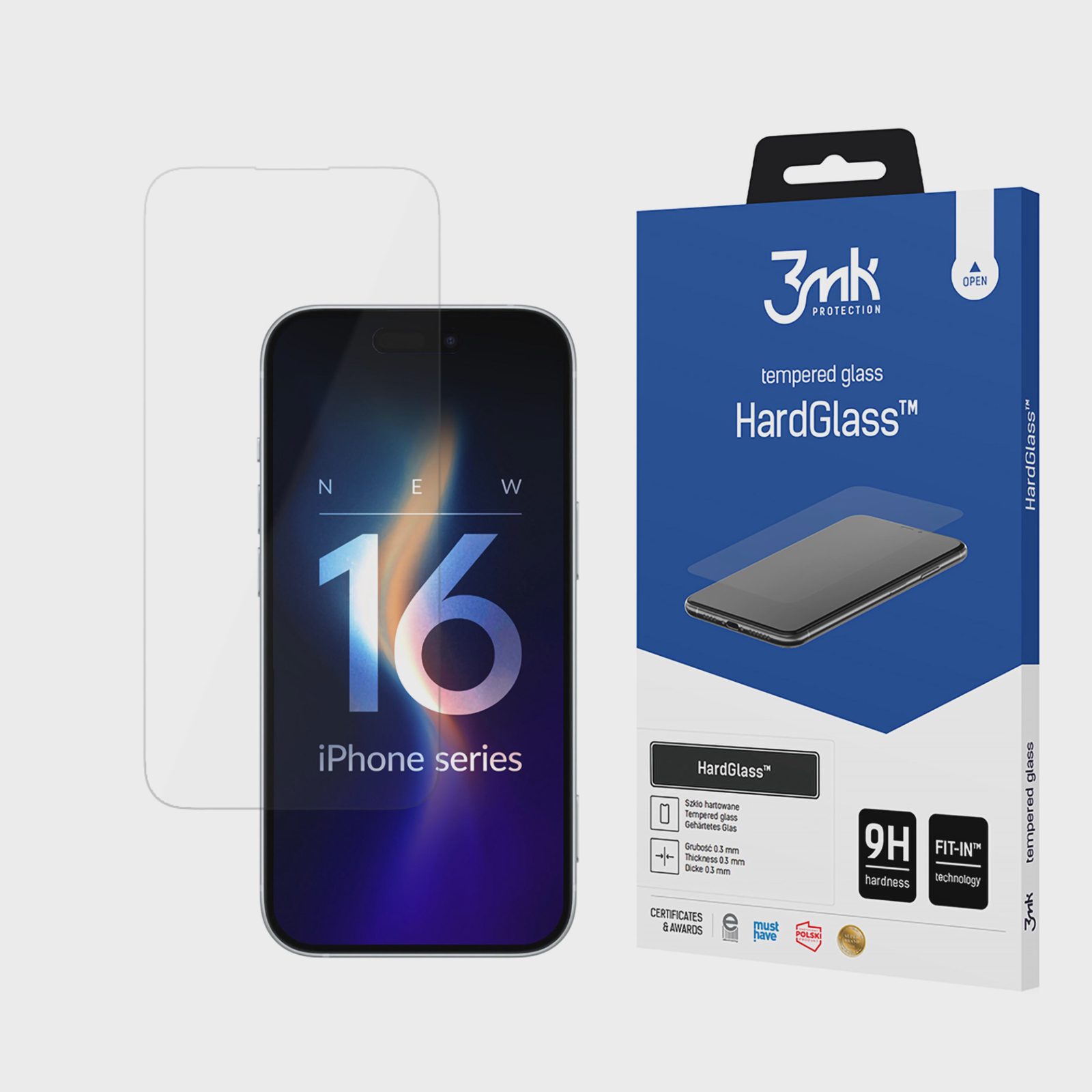 Härdat glas 9H 3mk HardGlass™ för Apple iPhone 16 Pro