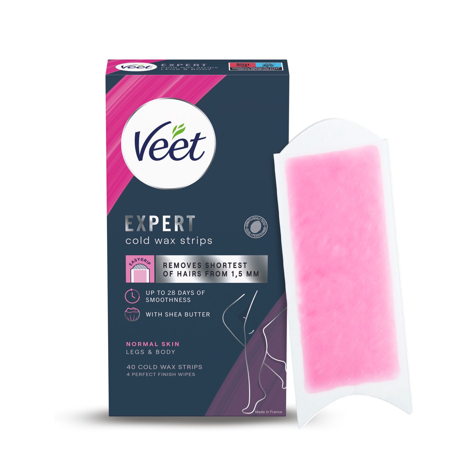 Veet Expert Cold Wax Strips Normal Skin Legs & Body 40 st