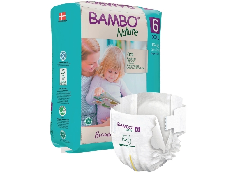 Blöjor, Bambo Nature storlek 6, 16+ kg, förpackning med 120 st