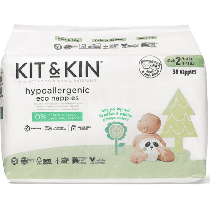 Kit & Kin Eco Nappies Size 2 (4-8kg) 38 st