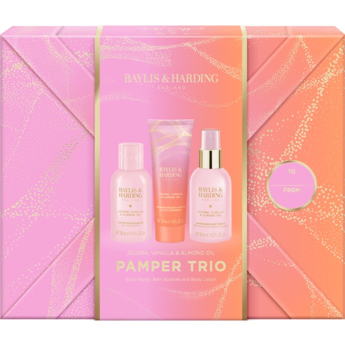 Baylis & Harding Jojoba, Vanilla & Almond Oil Wrapped Body Trio Gift Set 250 ml