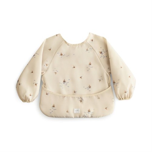 Mushie - Long Sleeve Bib - Boats - One-size-fits-all for children aged 6 to 24 months
