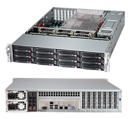 Supermicro CSE-826BAC12-R1K23LPB, 19" rack 2U, E-ATX, 12x3.5" SAS/SATA. 1200W nätagg